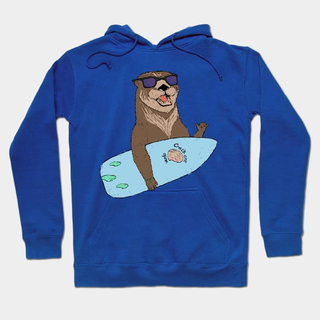 Otter Surfer Hoodie by LunoArt